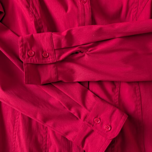 3/$30 Esprit deep red fitted blouse - Picture 7 of 7